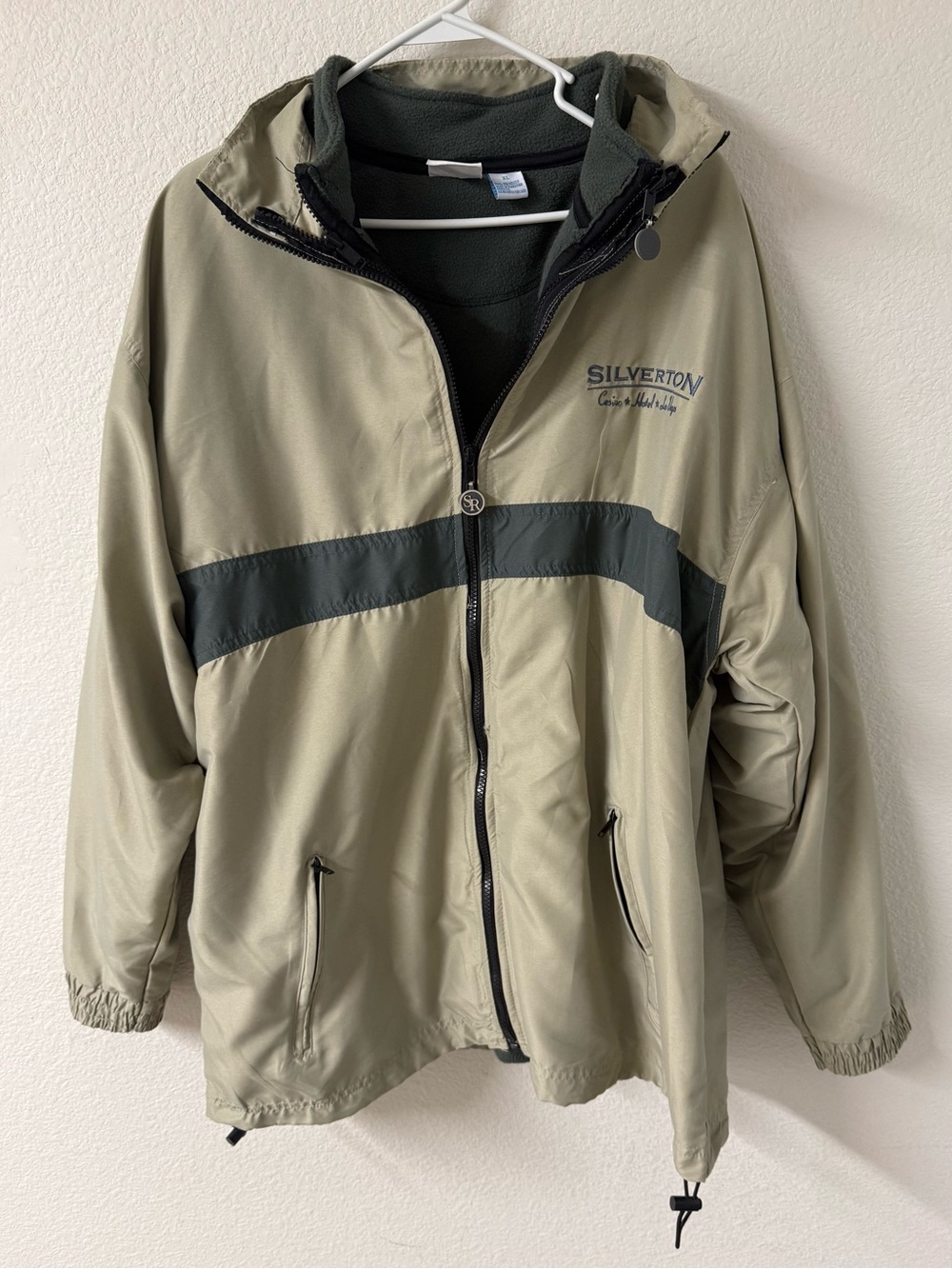 Pure Men's Olive Green and Dark Green Windbreaker Jacket 2-in-1
